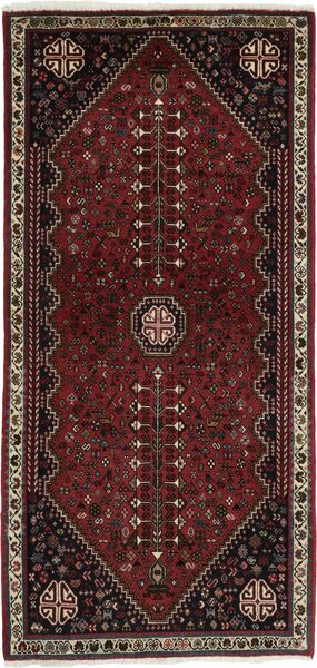  Abadeh Tappeto 78X161 Persiano Di Lana Nero/Rosso Scuro Piccolo