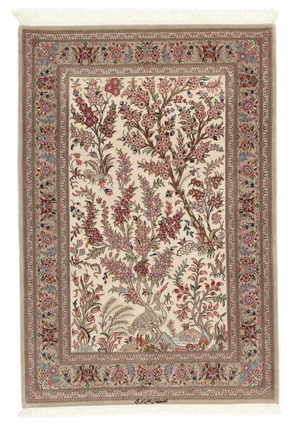  Persialainen Ghom Kork Matot Matto 108X160 Ruskea/Beige (Villa, Persia/Iran)