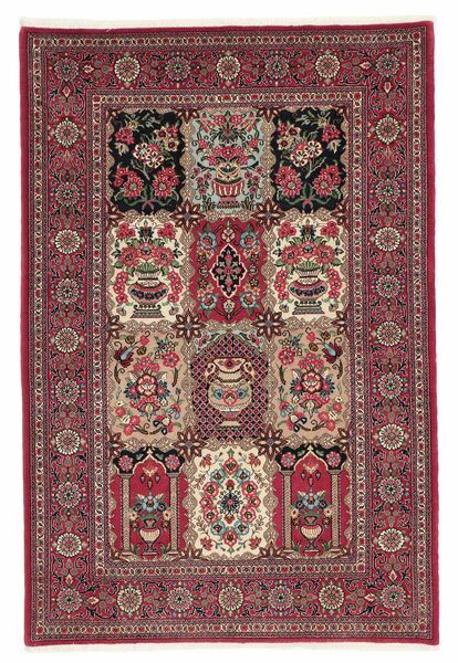 108X160 Alfombra Oriental Ghom Kork Rojo Oscuro/Negro (Lana, Persia/Irán)