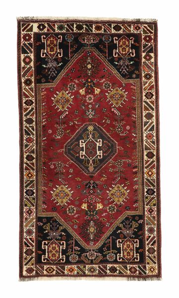  Gabbeh Kashkooli Alfombra 84X153 Persa De Lana Negro/Rojo Oscuro Pequeño