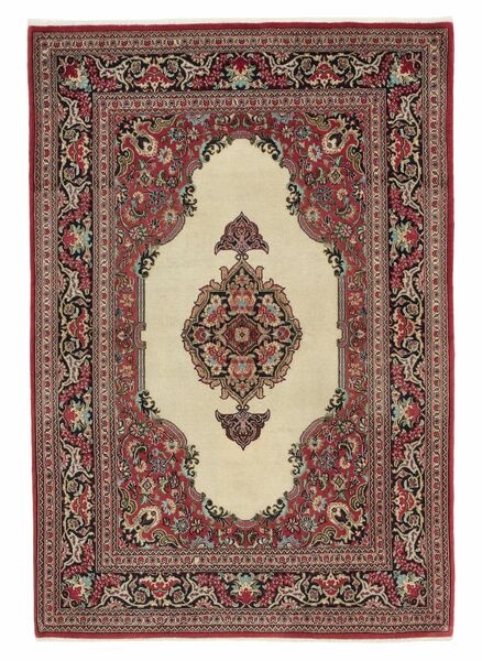  112X160 Ghom Kork Teppich Braun/Dunkelrot Persien/Iran