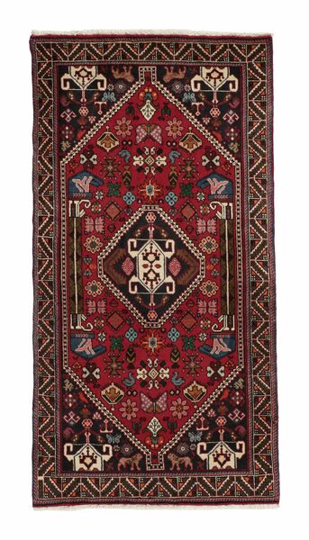 Tappeto Orientale Ghashghai 82X154 Nero/Rosso Scuro (Lana, Persia/Iran)