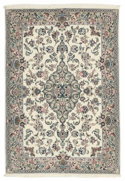  Orientalischer Isfahan Seidenkette Teppich 107X160 Dunkelgelb/Braun Wolle, Persien/Iran
