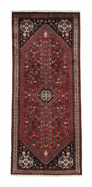 65X155 Abadeh Orientalisk Hallmatta Svart/Mörkröd (Ull, Persien/Iran)