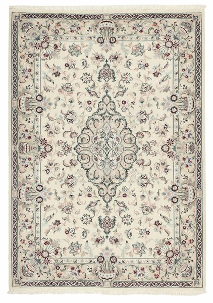 110X160 Isfahan Silk Warp Rug Oriental Yellow/Light Grey (Wool, Persia/Iran)