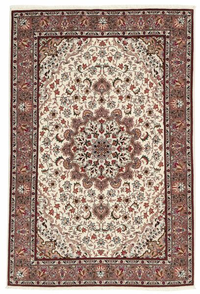 Alfombra Oriental Tabriz 50 Raj 102X155 Marrón/Beige (Lana, Persia/Irán)