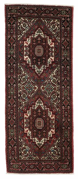 絨毯 ペルシャ ゴルトー 60X155 廊下 カーペット ブラック/茶色 (ウール, ペルシャ/イラン)
