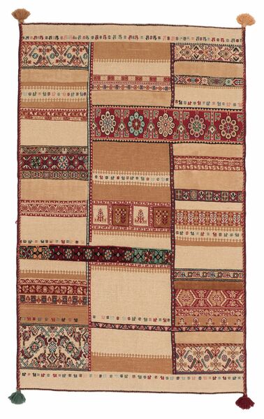 96X155 Tapete Kilim Nimbaft Moderno Castanho/Laranja (Lã, Afeganistão)