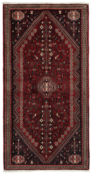 絨毯 オリエンタル アバデ 82X160 ブラック/ダークレッド (ウール, ペルシャ/イラン)