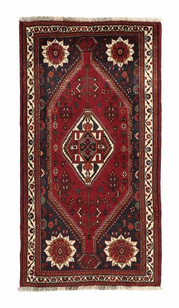 83X155 Ghashghai Teppich Orientalischer Schwarz/Dunkelrot (Wolle, Persien/Iran)