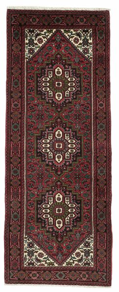 絨毯 ゴルトー 63X160 廊下 カーペット ブラック/ダークレッド (ウール, ペルシャ/イラン)
