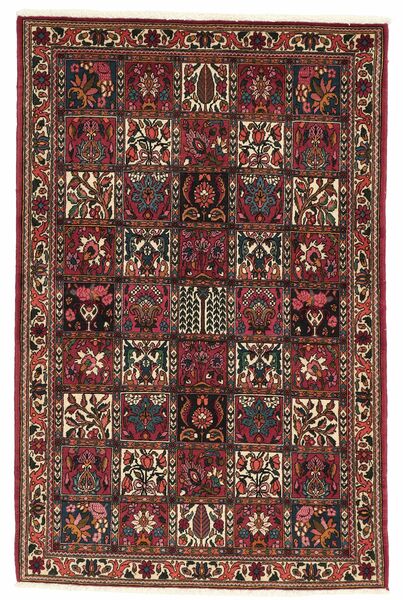 100X155 Dywan Baktjar Fine Orientalny Czarny/Ciemnoczerwony (Wełna, Persja/Iran)