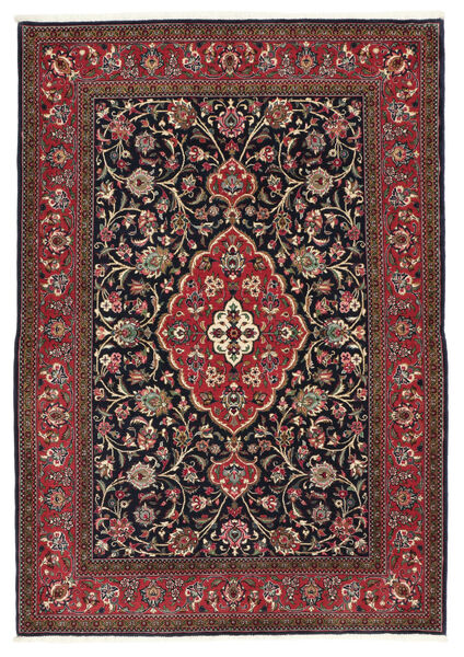  Qum Kork Tappeto 108X158 Persiano Di Lana Nero/Rosso Scuro Piccolo