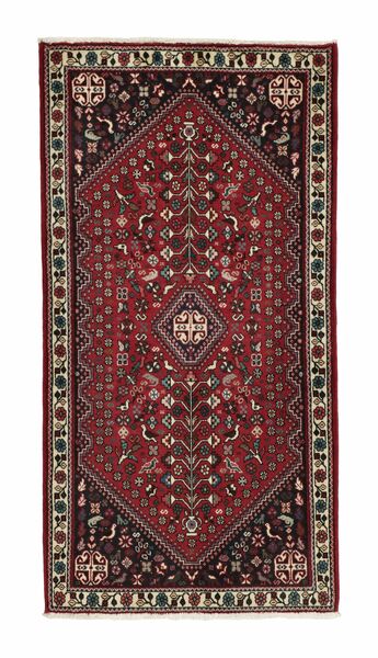 Persialainen Abadeh Matot Matto 65X155 Käytävämatto Musta/Tummanpunainen (Villa, Persia/Iran)