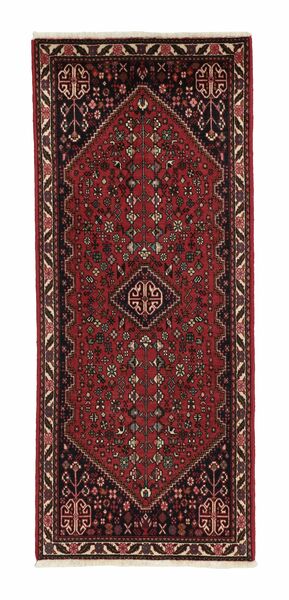  Persischer Abadeh Teppich 67X158 Läufer Schwarz/Dunkelrot (Wolle, Persien/Iran)