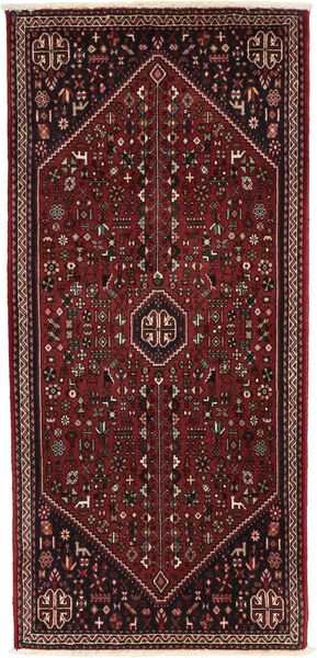Tappeto Abadeh 73X155 Nero/Rosso Scuro (Lana, Persia/Iran)