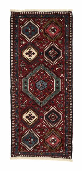 Alfombra Persa Yalameh 68X158 De Pasillo Negro/Rojo Oscuro (Lana, Persia/Irán)