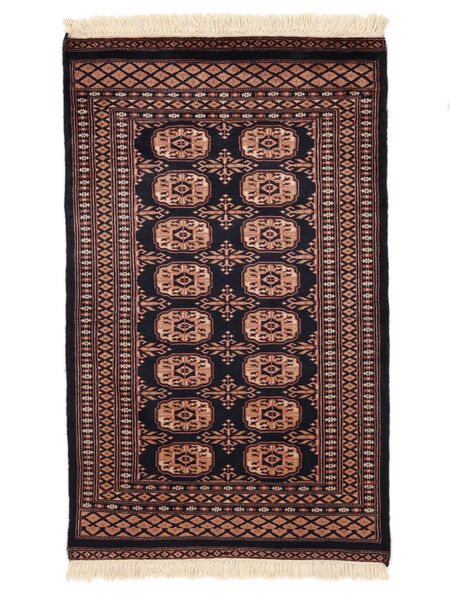 絨毯 パキスタン ブハラ 2Ply 76X125 ブラック/ダークレッド (ウール, パキスタン)