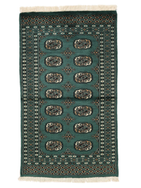 75X131 Alfombra Pakistan Bukara 2Ply Oriental Negro/Verde Oscuro (Lana, Pakistán) Carpetvista