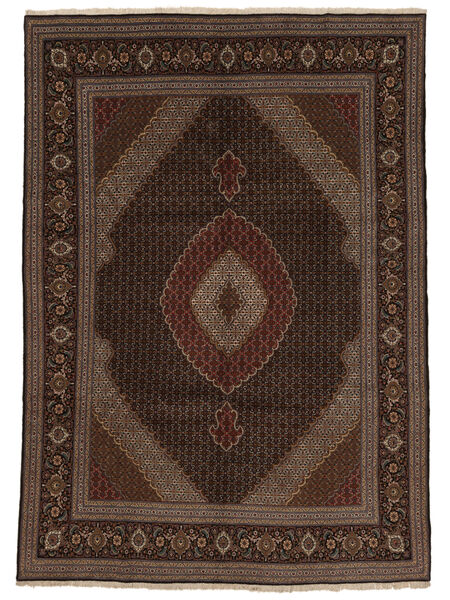 248X347 Tabriz 40 Raj Rug Oriental Black/Brown (Wool, Persia/Iran) Carpetvista