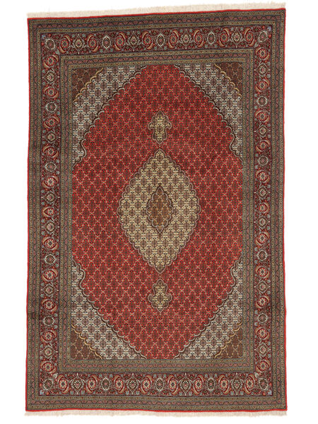 195X305 絨毯 タブリーズ 40 Raj オリエンタル ダークレッド/ブラック (ウール, ペルシャ/イラン) Carpetvista