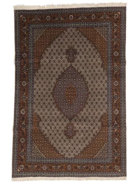 200X303 Tapete Oriental Tabriz 40 Raj Preto/Castanho (Lã, Pérsia/Irão) Carpetvista