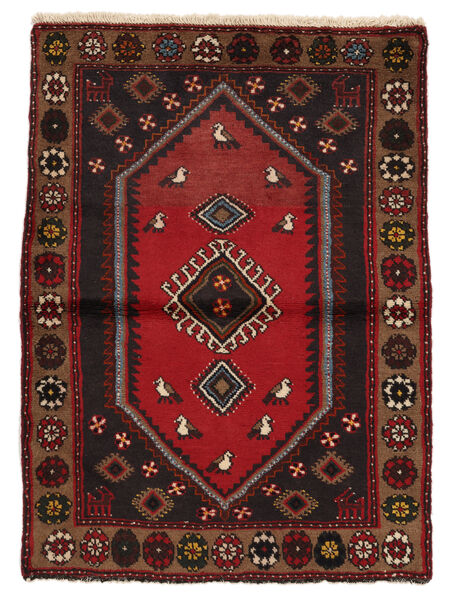 絨毯 クラルダシュト 90X120 ブラック/ダークレッド (ウール, ペルシャ/イラン)