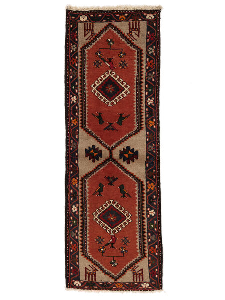 絨毯 クラルダシュト 64X187 廊下 カーペット ブラック/ダークレッド (ウール, ペルシャ/イラン)