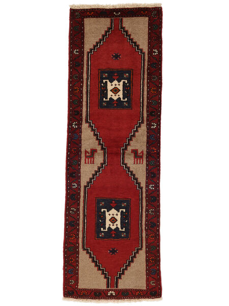  Kelardasht Rug 62X195 Persian Wool Black/Dark Red Small Carpetvista