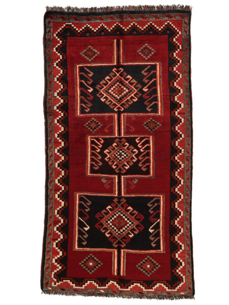 絨毯 ペルシャ ロリ 118X234 ブラック/ダークレッド (ウール, ペルシャ/イラン)
