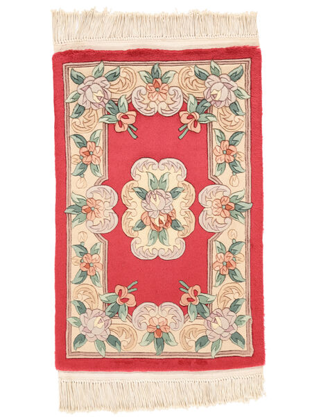  60X90 China 90 Line Rug Beige/Dark Red China Carpetvista