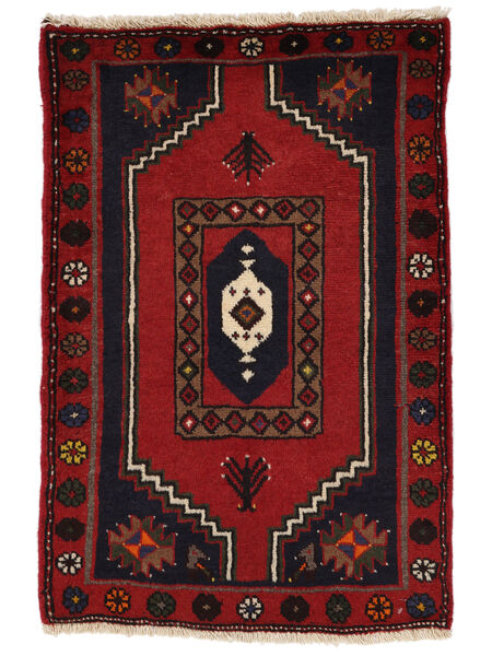  Orientalsk Klardasht Teppe 65X100 Svart/Mørk Rød Ull, Persia/Iran Carpetvista