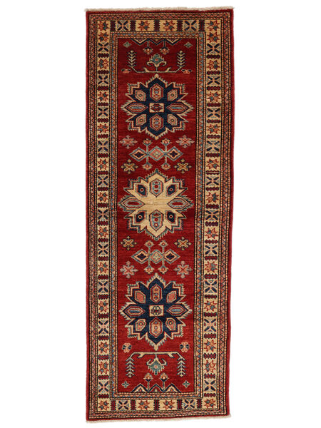 Kazak Fine Teppe 68X194Løpere Svart/Mørk Rød Ull, Afghanistan Carpetvista