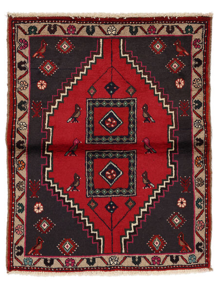  Orientalsk Klardasht Tæppe 91X105 Sort/Mørkerød Uld, Persien/Iran Carpetvista