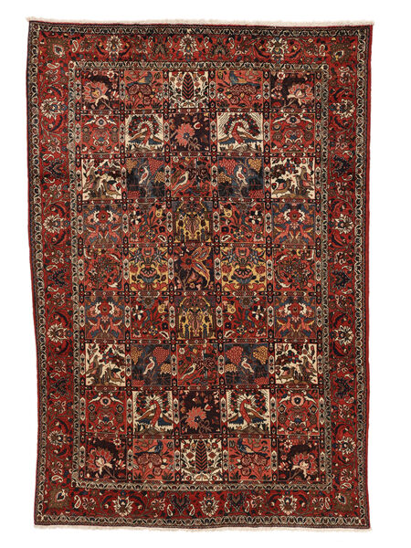  Orientalsk Bakhtiar Collectible Teppe 201X312 Svart/Mørk Rød Ull, Persia/Iran Carpetvista