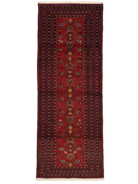  Beluch Fine Covor 110X290 Persan Lână Negru/Dark Red Mic Carpetvista