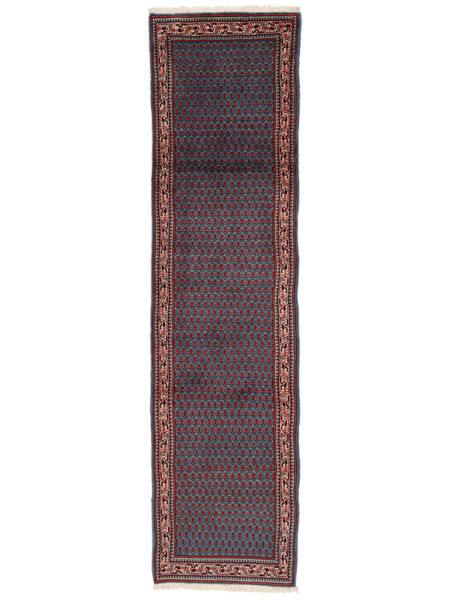  76X299 Sarough Mir Teppich Läufer Schwarz/Dunkelrot Persien/Iran Carpetvista