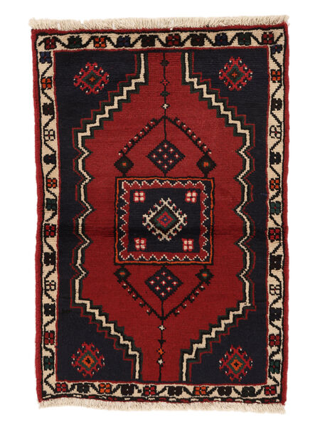 65X100 Klardasht Teppich Orientalischer Schwarz/Dunkelrot (Wolle, Persien/Iran) Carpetvista