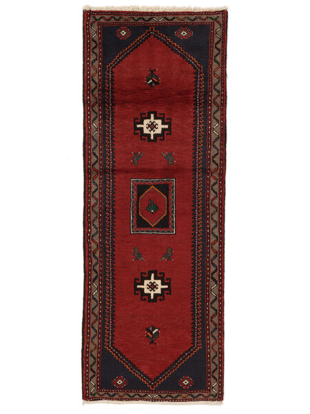  Perzisch Klardasht Vloerkleed 70X194 Tapijtloper Zwart/Donkerrood (Wol, Perzië/Iran)