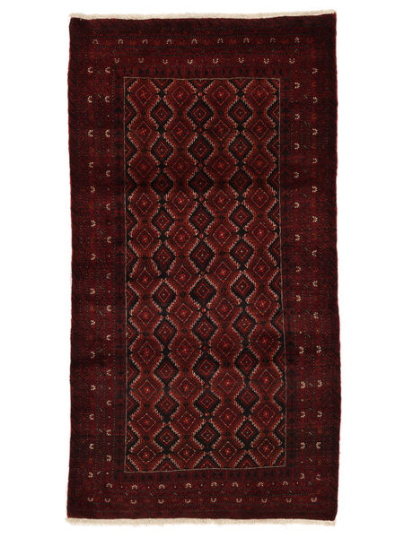 114X214 Baluch Fine Rug Oriental Black/Dark Red (Wool, Persia/Iran) Carpetvista