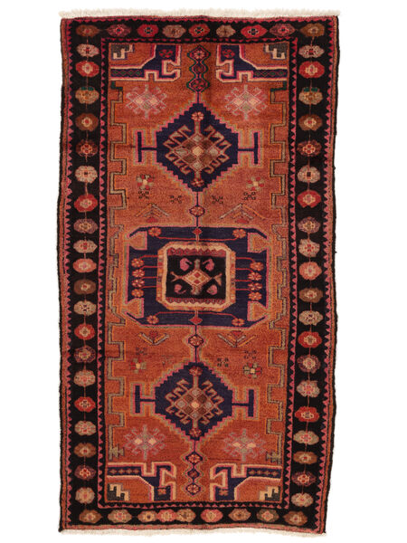 123X238 Alfombra Hamadan Oriental Rojo Oscuro/Negro (Lana, Persia/Irán) Carpetvista