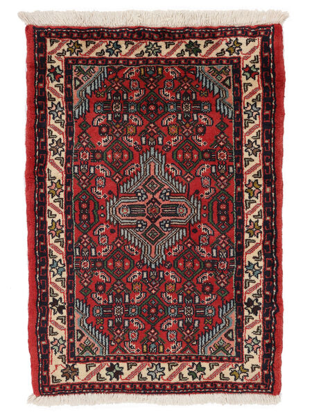 Asadabad Teppich 64X92 Schwarz/Dunkelrot Wolle, Persien/Iran Carpetvista