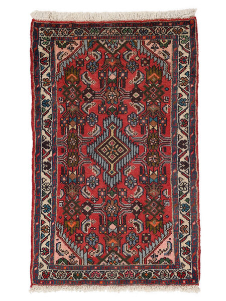  Oriental Asadabad Rug 60X95 Black/Dark Red Wool, Persia/Iran Carpetvista