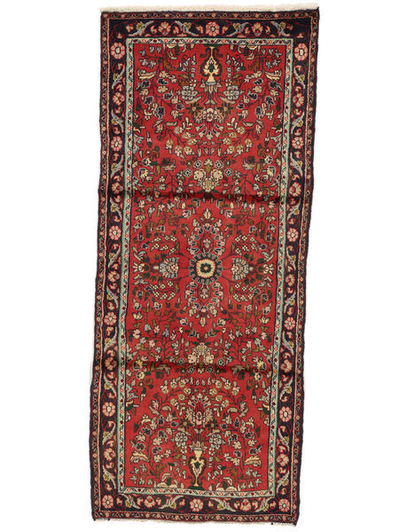 82X201 Dywan Orientalny Hamadan Chodnikowy Ciemnoczerwony/Czarny (Wełna, Persja/Iran) Carpetvista