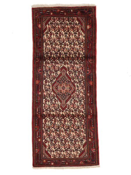 Alfombra Persa Asadabad 83X204 De Pasillo Negro/Rojo Oscuro (Lana, Persia/Irán)