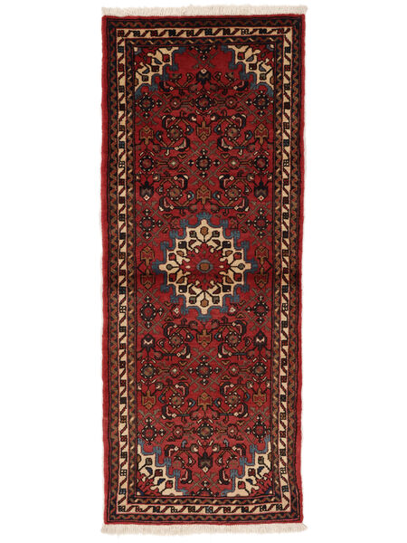 75X192 Tappeto Orientale Hamadan Passatoie Nero/Rosso Scuro (Lana, Persia/Iran) Carpetvista