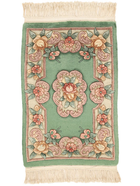  China 90 Line Covor 60X90 Lână Verde/Bej Mic Carpetvista