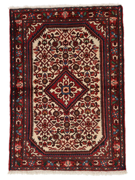  Hamadan Tappeto 105X150 Persiano Di Lana Nero/Rosso Scuro Piccolo Carpetvista