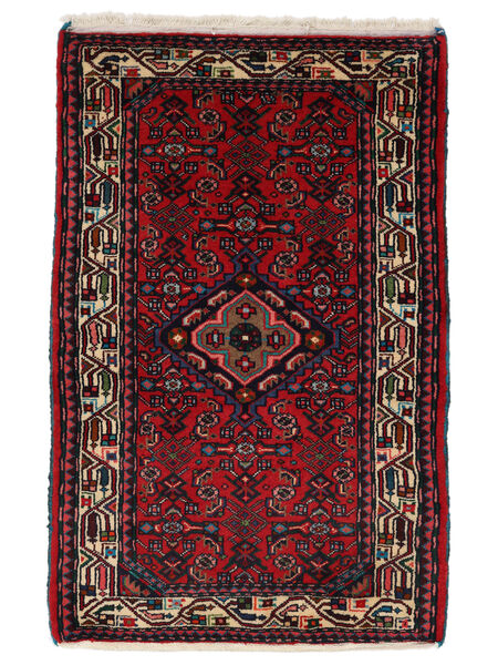  Asadabad Dywan 77X120 Perski Wełniany Czarny/Ciemnoczerwony Mały Carpetvista