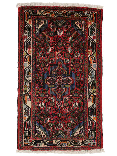  67X107 Hamadan Matta Svart/Mörkröd Persien/Iran Carpetvista